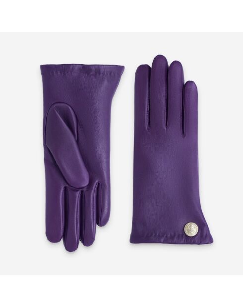 Gants cuir agneau-100% cachemire-21525CA-violet