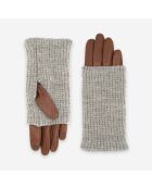 Gants cuir agneau-100% soie-Tactile-21576SN-cork
