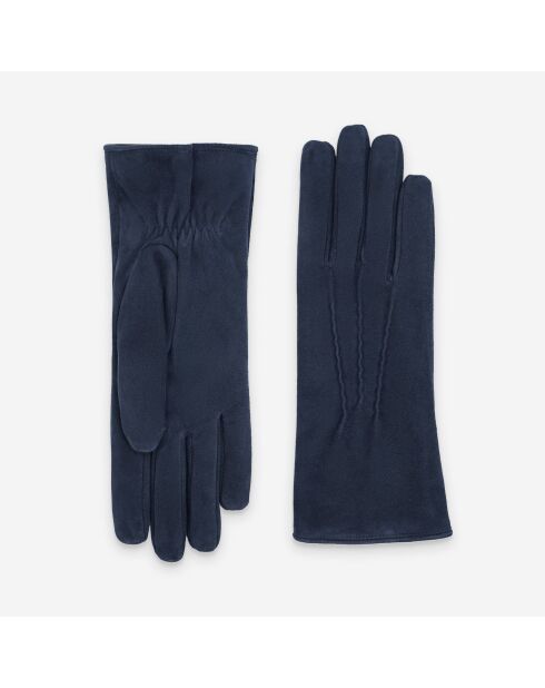 Gants cuir agneau suédé-100% polyester (boa)-71094BA-deep-blue