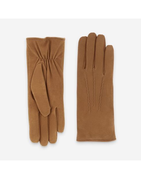 Gants cuir agneau suédé-100% polyester (boa)-71094BA-cork