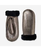 Moufles cuir-100% mouton-21469SH-silver