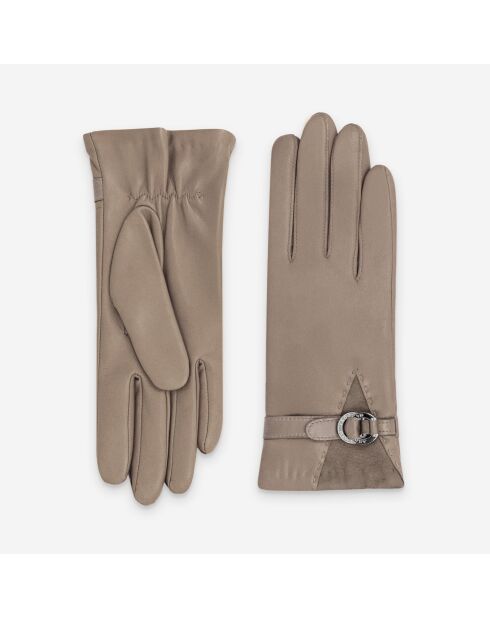 Gants cuir agneau-20%cachemire 40% laine 40% nylon-21639CA-stone