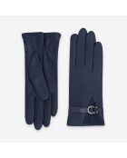 Gants cuir agneau-20%cachemire 40% laine 40% nylon-21639CA-indigo