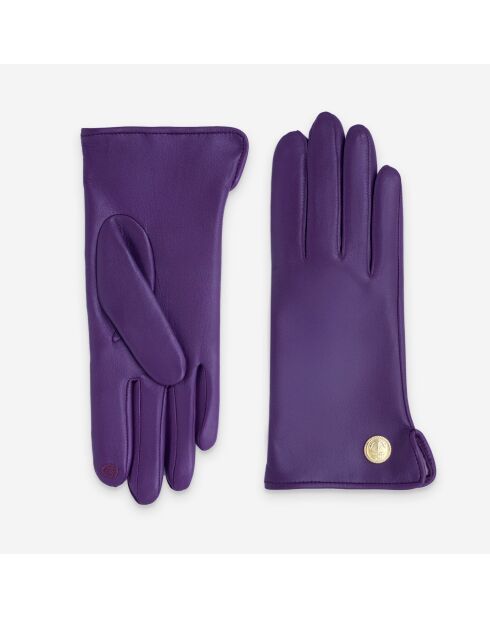 Gants cuir agneau-100% soie-Tactile-21524SN-violet