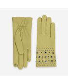 Gants cuir agneau-100% soie-21640SN-mais