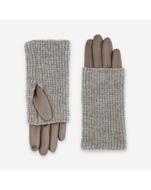 Gants cuir agneau-100% soie-Tactile-21576SN-stone