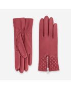 Gants cuir agneau-100% soie-21642SN-hot-red
