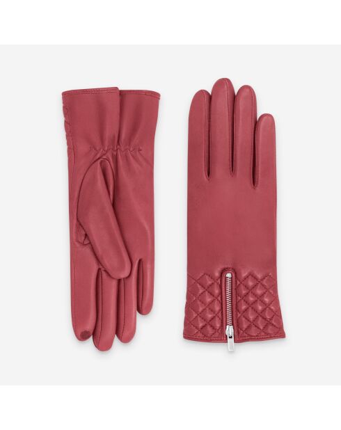 Gants cuir agneau-100% soie-21642SN-hot-red