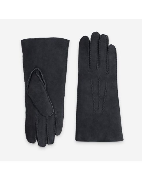 Gants en cuir Pierre gris foncé