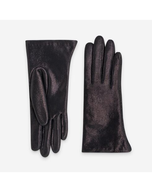 Gants en cuir doublure soie Alban bordeaux