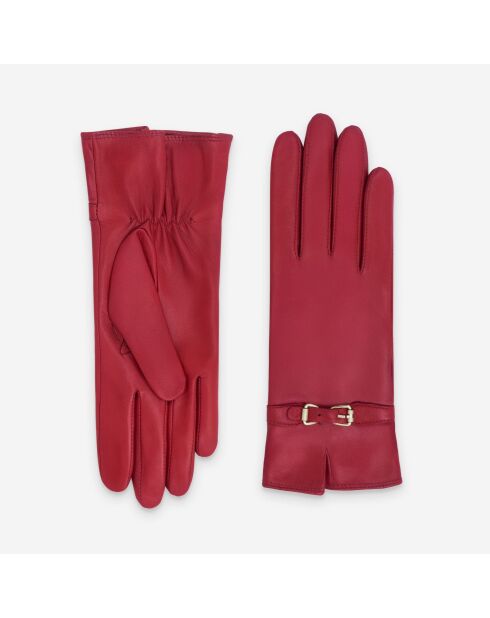 Gants cuir agneau-100% soie-21641SN-flame-scarlet