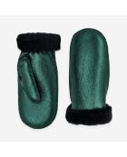 Moufles cuir-100% mouton-21469SH-loden-metallic