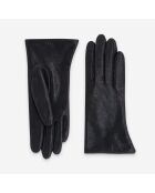 Gants en cuir doublure soie Alban noirs
