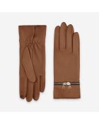 Gants cuir agneau-100% soie-Tactile-21603SN-cork