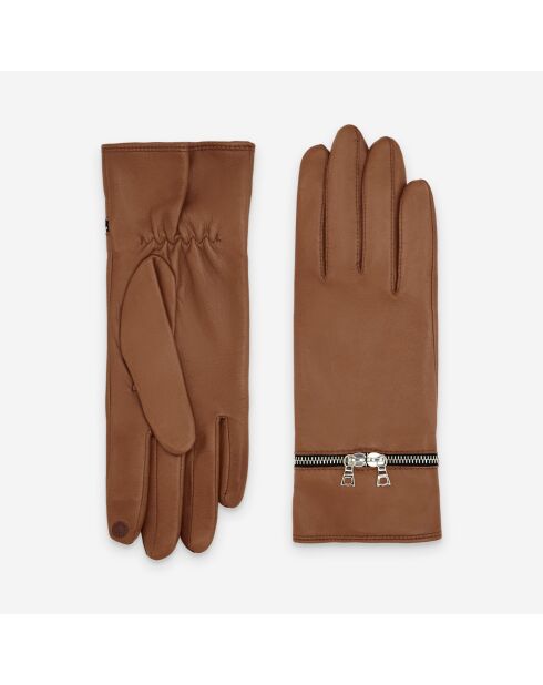 Gants cuir agneau-100% soie-Tactile-21603SN-cork