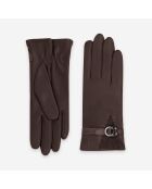 Gants cuir agneau-20%cachemire 40% laine 40% nylon-21639CA-cognac
