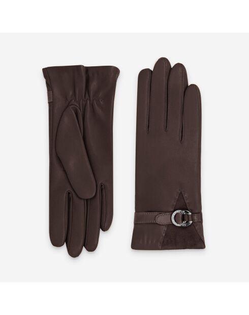 Gants cuir agneau-20%cachemire 40% laine 40% nylon-21639CA-cognac