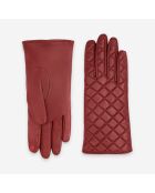 Gants cuir agneau-100% soie-Tactile-21550SN-rouge