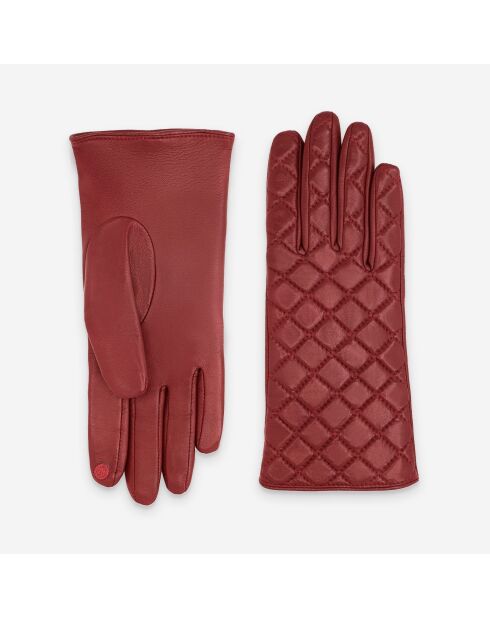 Gants cuir agneau-100% soie-Tactile-21550SN-rouge