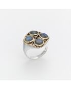 Bague en Argent et Laiton Labradorite grise