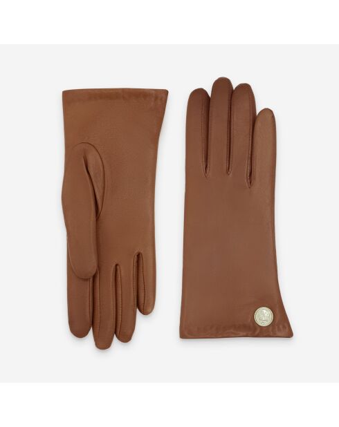 Gants cuir agneau-100% cachemire-21525CA-cork