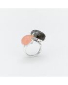 Bague en Argent Labradorite et Calcédoine rose/gris
