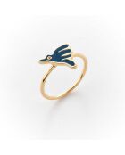 Bague Laiton Doré bleu marine