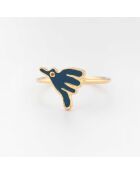 Bague Laiton Doré bleu marine