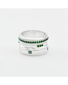 Bague en Argent Zircons verte