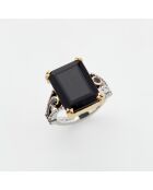 Bague en Argent et Laiton Onyx noire