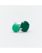 Bague en Argent Onyx et Chrysoprase verte