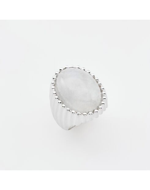 Bague en Argent Pierre de Lune blanche