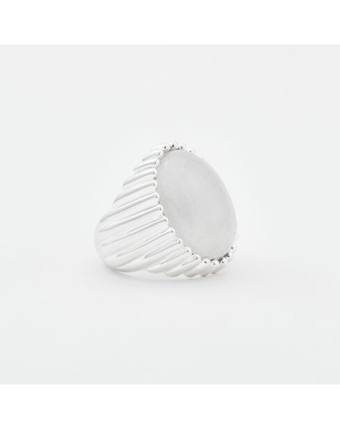 Bague en Argent Pierre de Lune blanche