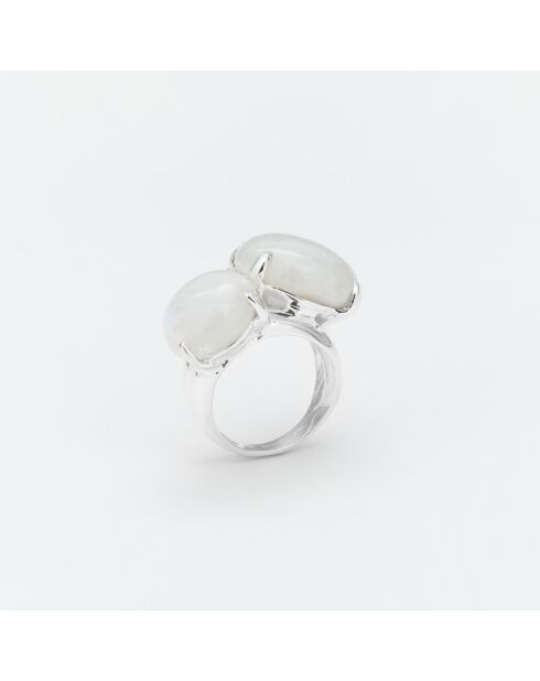 Bague en Argent Pierre de Lune blanche