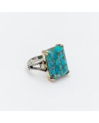 Bague en Argent et Laiton Turquoise