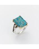Bague en Argent et Laiton Turquoise