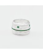 Bague en Argent Zircons verte