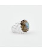 Bague en Argent Labradorite grise