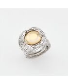 Bague Triple en Argent et Laiton