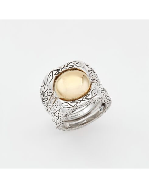 Bague Triple en Argent et Laiton