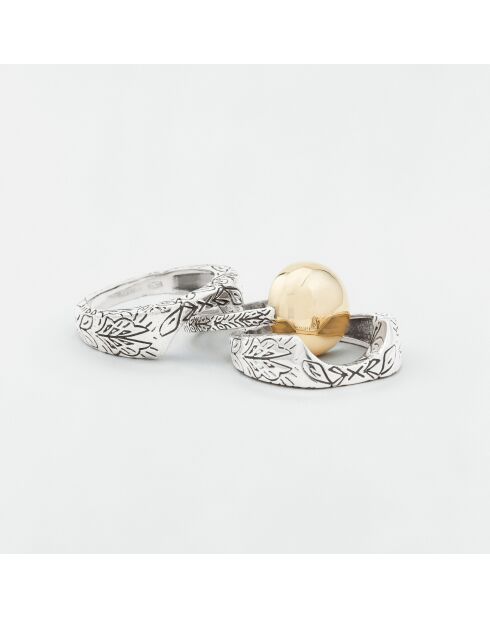 Bague Triple en Argent et Laiton