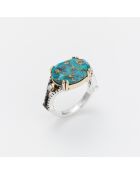 Bague en Argent et Laiton Turquoise