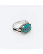 Bague en Argent et Laiton Turquoise