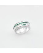 Bague en Argent Zircons verte