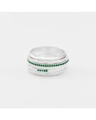 Bague en Argent Zircons verte