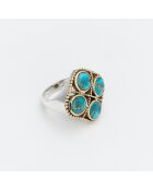 Bague en Argent et Laiton Turquoise