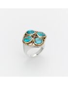 Bague en Argent et Laiton Turquoise