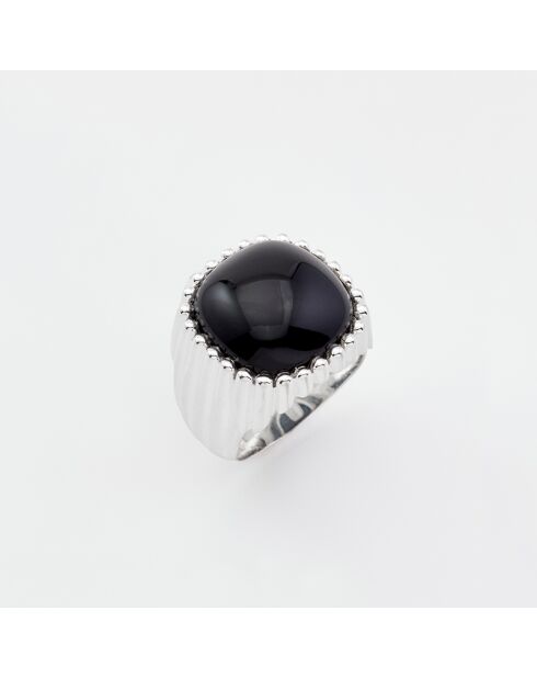 Bague en Argent Onyx noire