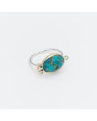 Bague en Argent et Laiton Turquoise