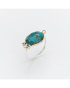Bague en Argent et Laiton Turquoise